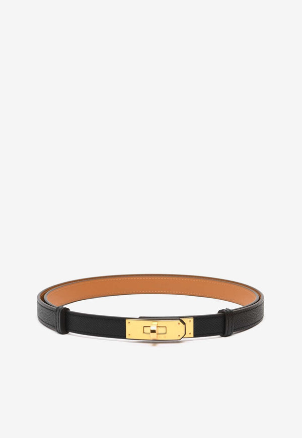 Kelly 18 Belt in Black Epsom Leather with Gold Buckle