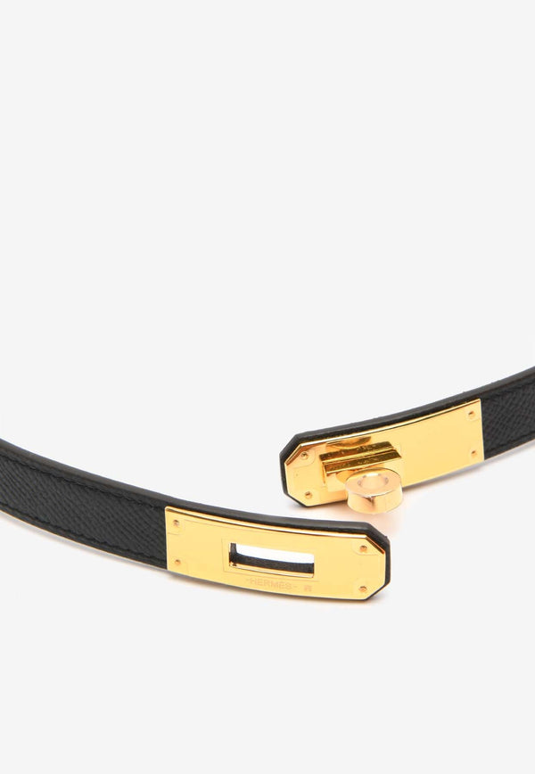 Kelly 18 Belt in Black Epsom Leather with Gold Buckle