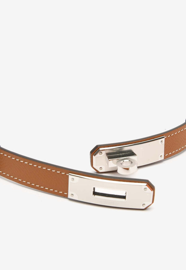 Kelly 18 Belt in Gold Epsom Leather with Palladium Buckle