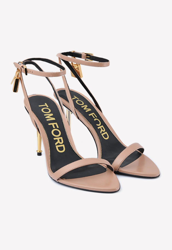 Padlock 85 Naked Pointy Sandals in Calf Leather