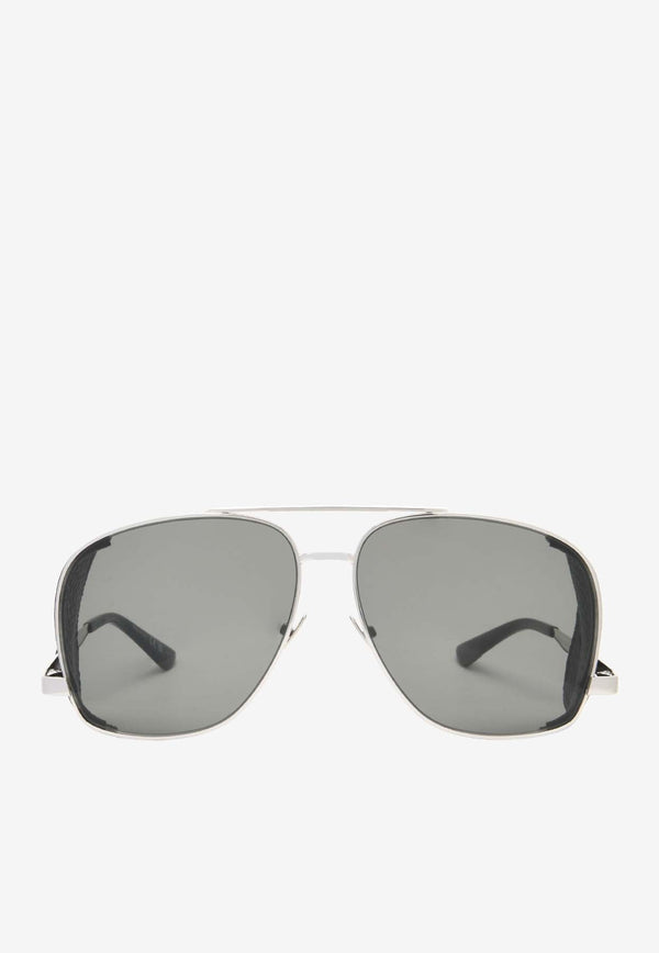 Leon Leather Aviator Sunglasses