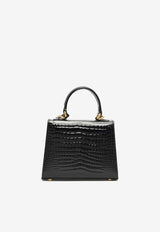 Micro Jackie Top Handle Bag in Croc-Embossed Leather