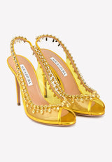 Temptation 105 Crystal-Embellished Slingback Sandals