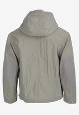 Zipped Hooded Jacket in Technical Crisp Cotton