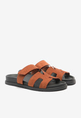 Chypre Sandals in Orange Canyon Suede