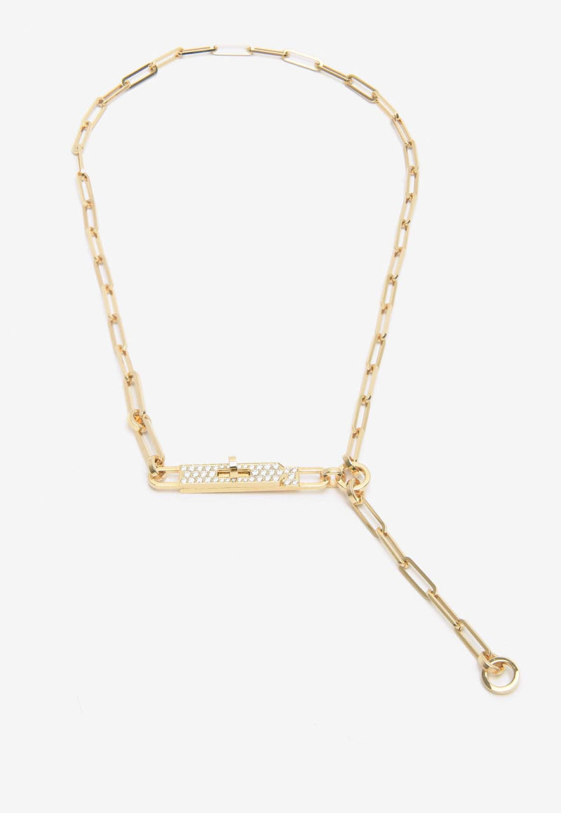 Kelly Chaine Lariat Necklace in Yellow Gold and Diamonds