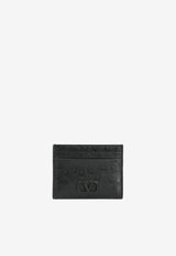 VLogo Cardholder in Ostrich Leather