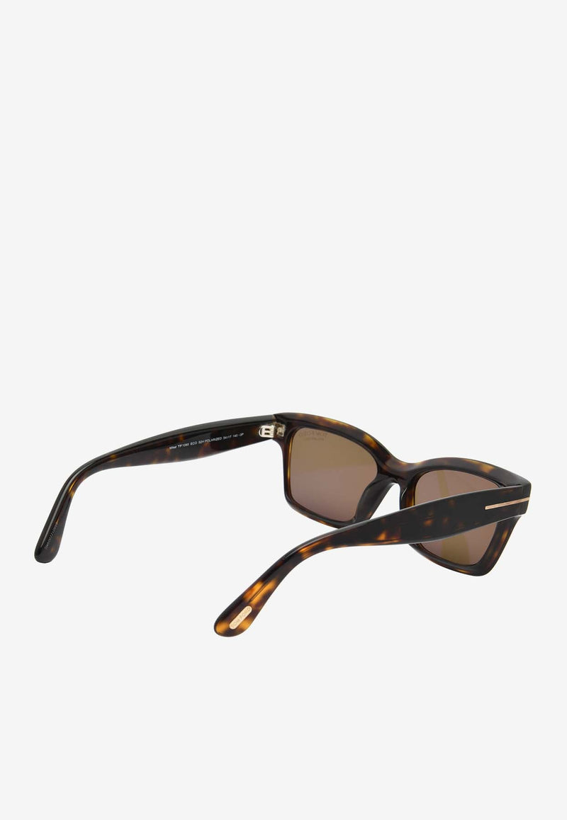 Mikel Havana Square Sunglasses