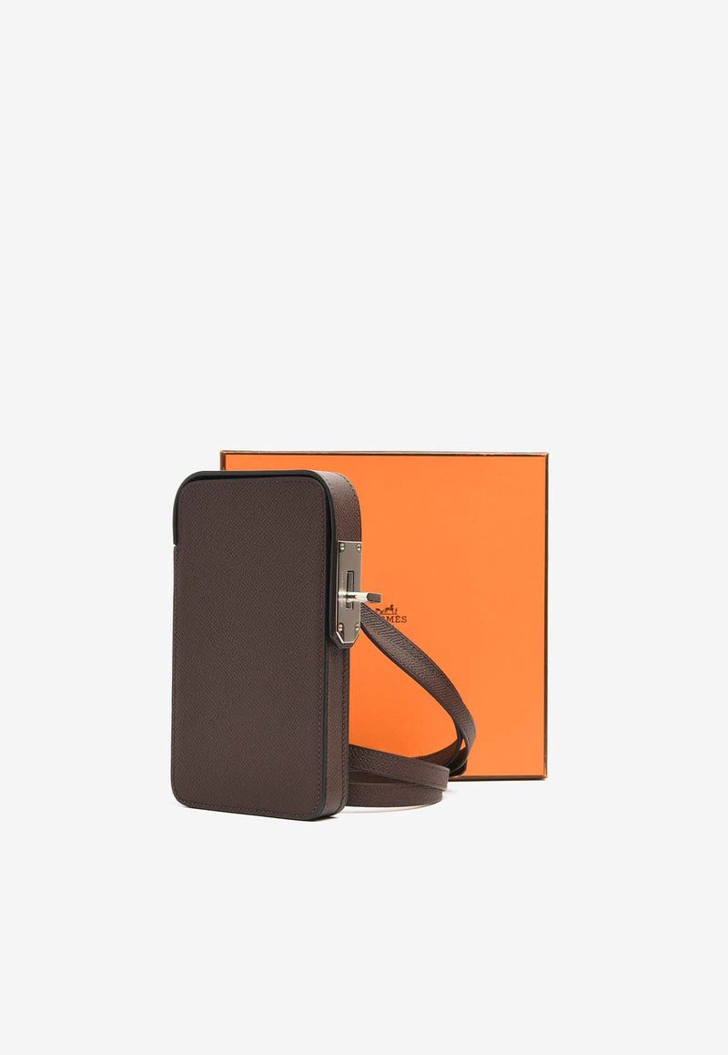 Hac a Box Phone Case in Rouge Sellier Epsom with Palladium Hardware