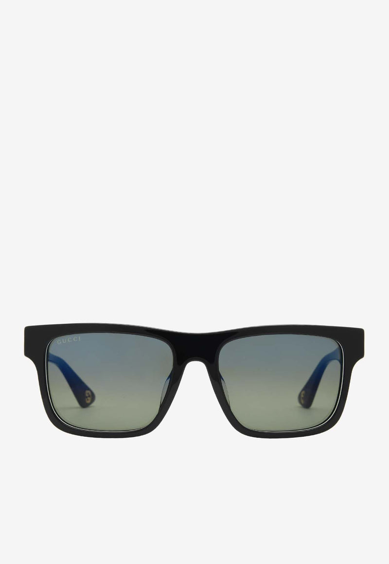 Logo Print Square Sunglasses