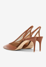 Collins 70 Croc-Embossed Slingback Pumps