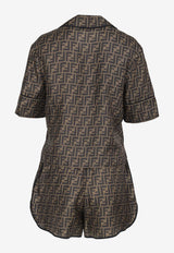 FF Pattern Silk Pajama Set