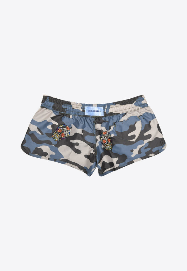 Byblos All-Over Mexican Head Swim Shorts in Camo