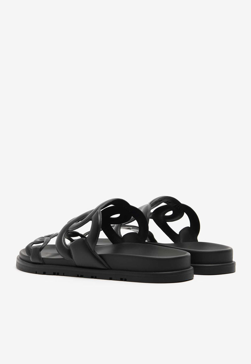 Extra Sandals in Black Calfskin