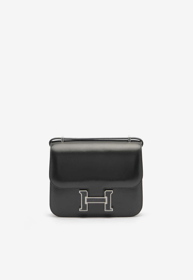 Constance 18 in Black Box Leather with Aventurine Palladium Hardware