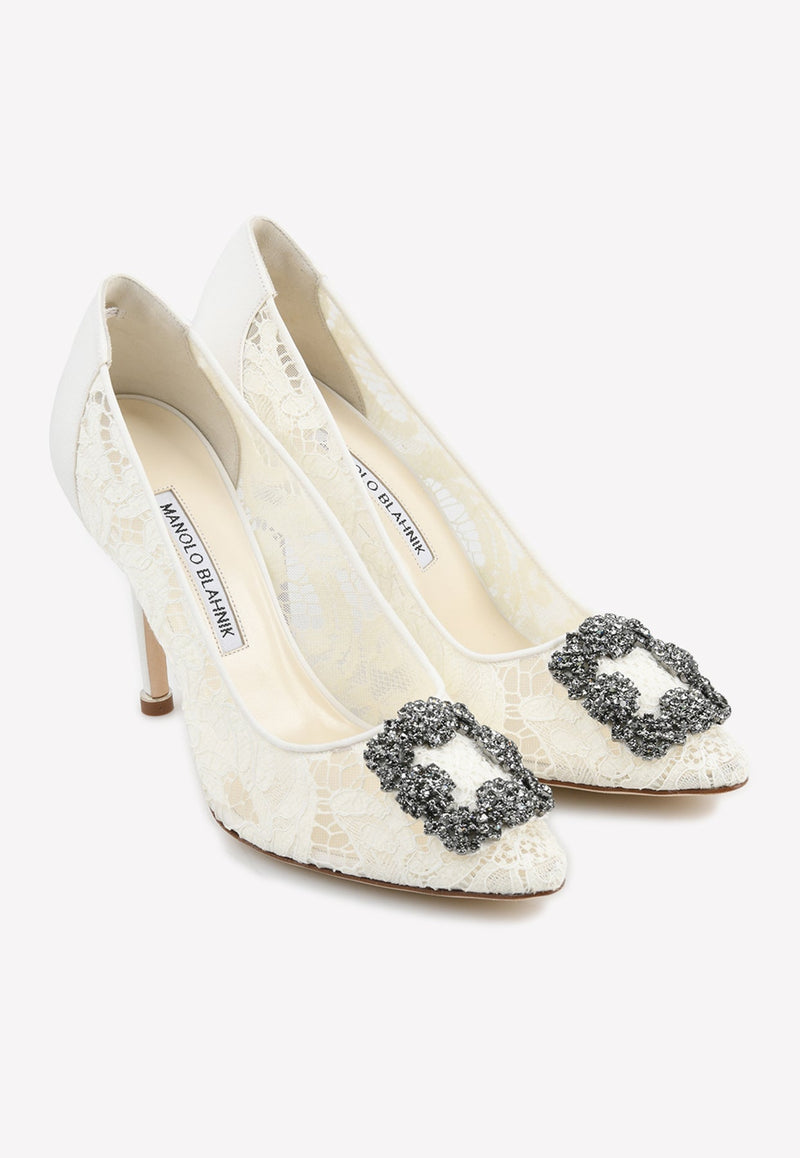 Hangisi 105 Lace Pumps with FMC Crystal Buckle