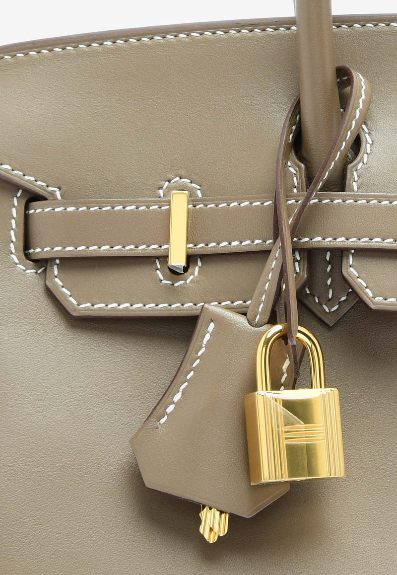 Birkin 25 in Etoupe Tadelakt Leather with Gold Hardware