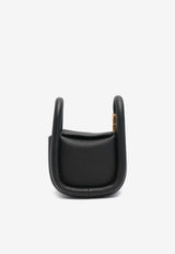 Wonton Charm Pebbled Leather Top Handle Bag