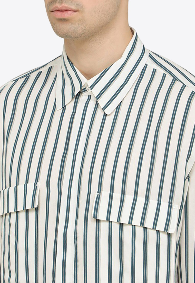 Ottanium Silk Blend Striped Shirt