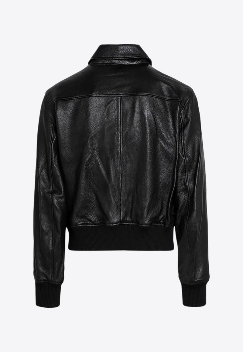 Zip-Up Leather Jacket