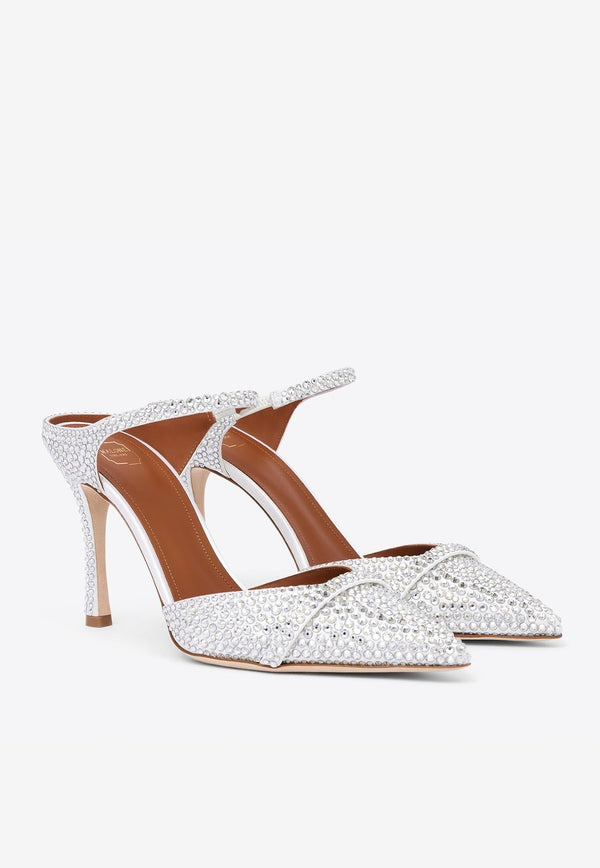 Uma 90 Crystal Satin Mules