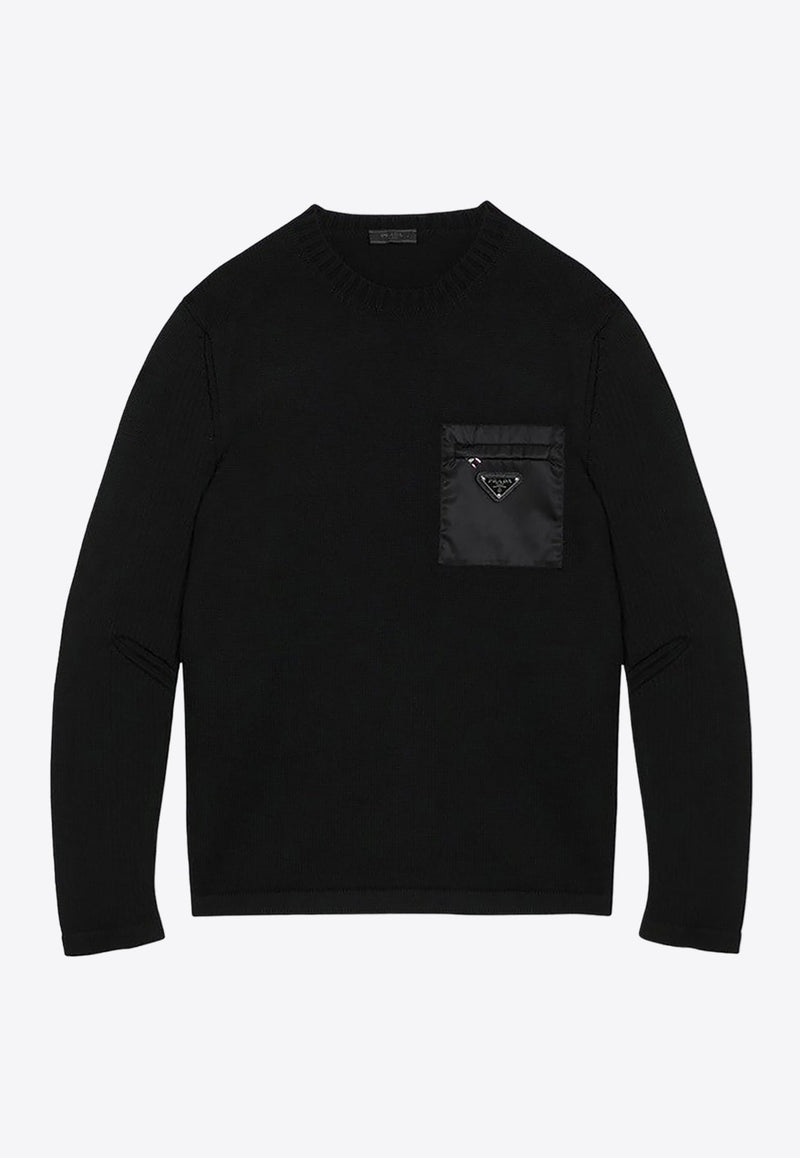 Logo Pocket Knitted Wool Sweater