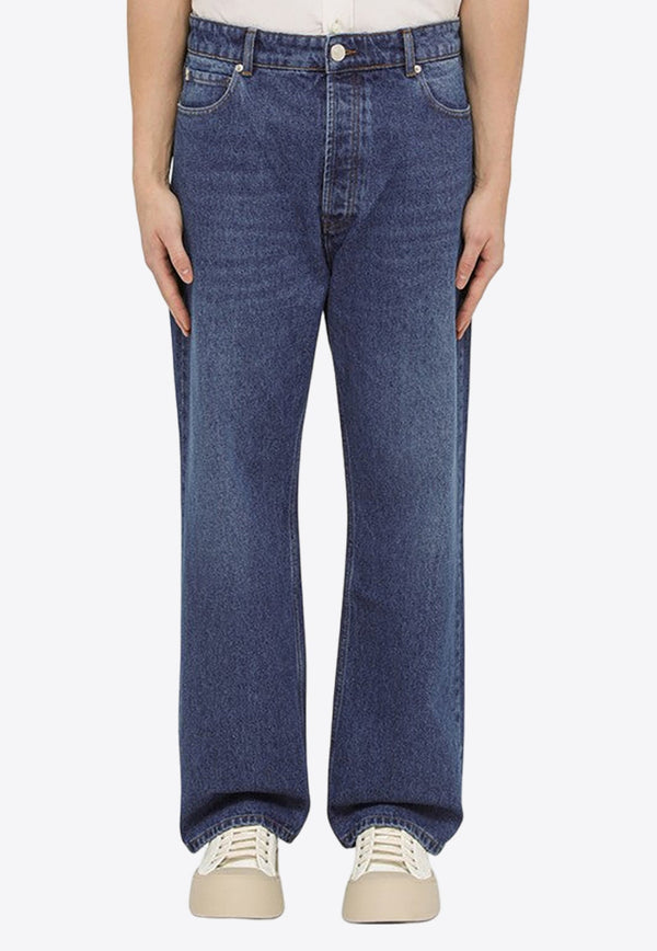 Logo Patch Straight-Leg Jeans