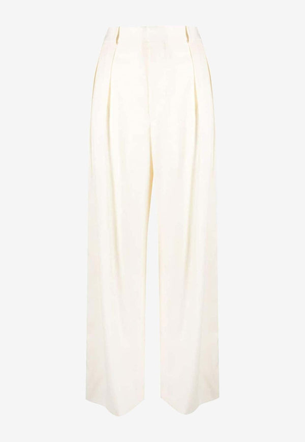 Silk Straight-Leg Pants