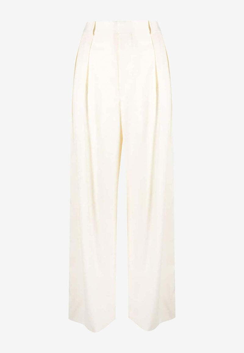 Silk Straight-Leg Pants