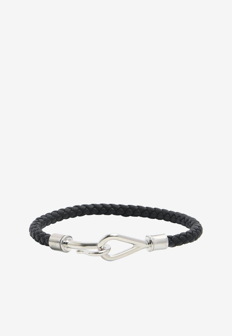 Jumbo H Braided Bracelet in Swift Calfskin