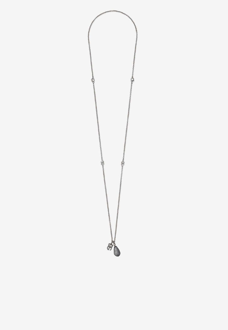 DG Logo Teardrop Pendant Necklace