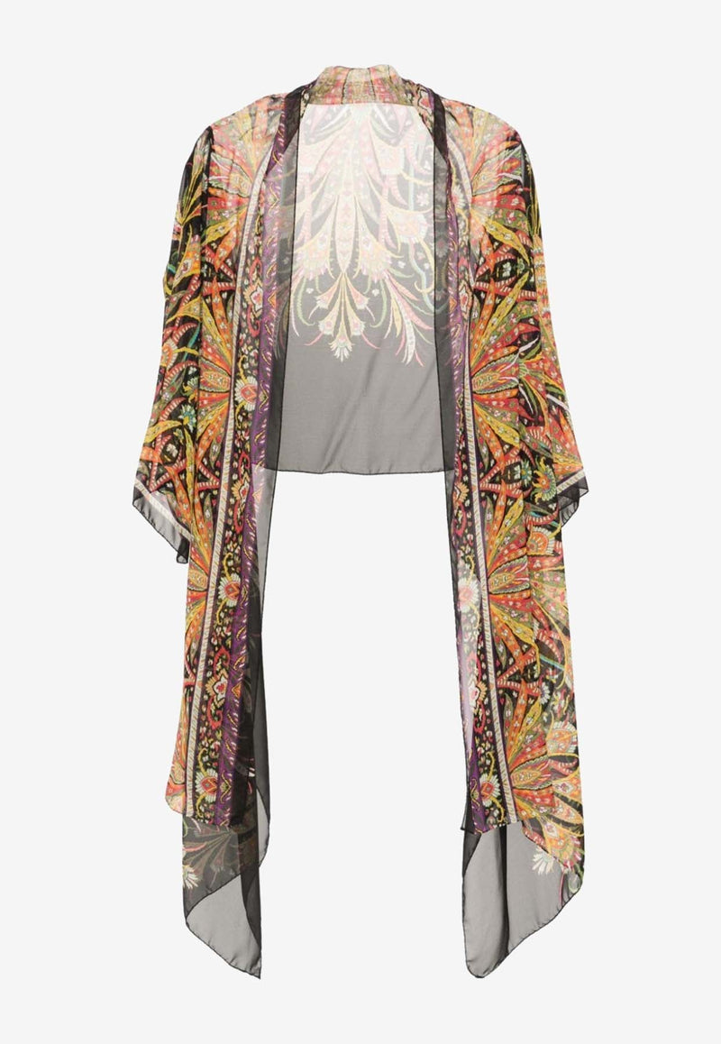 Paisley Print Silk Chiffon Cover-Up