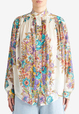 Floral Print Long-Sleeved Shirt