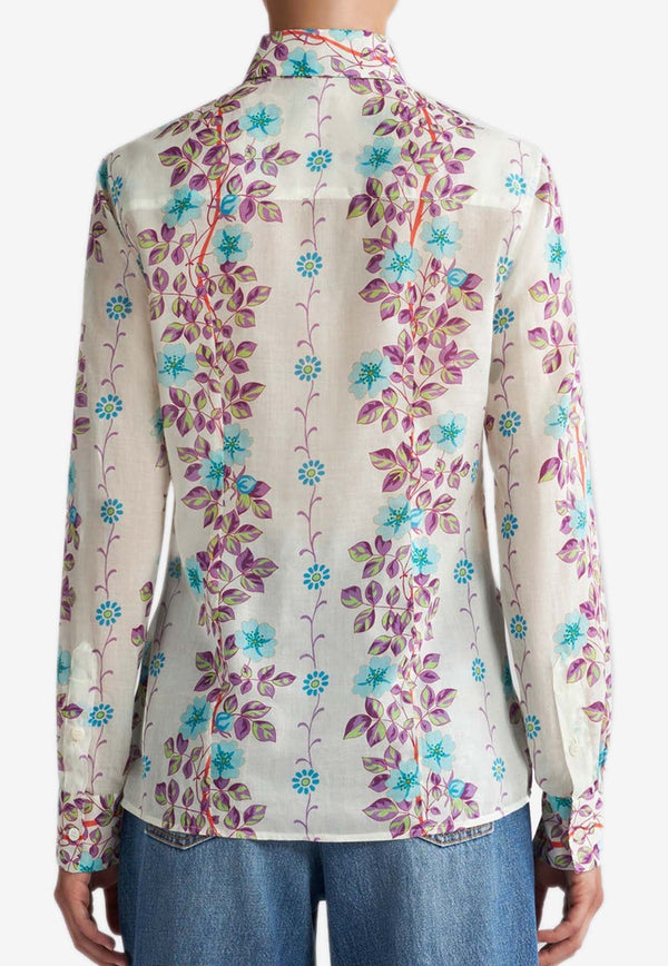 Floral Print Long-Sleeved Shirt