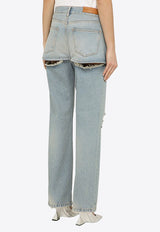 Naomi Distressed Straight-Leg Jeans