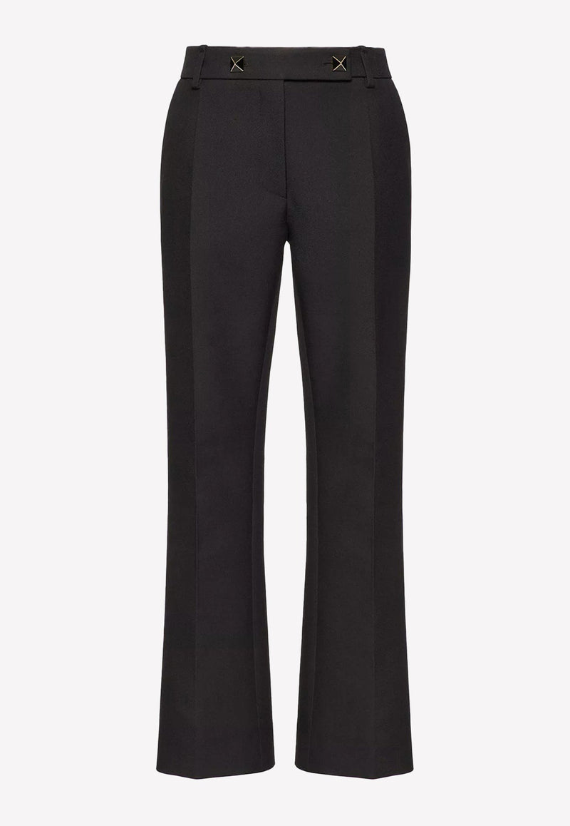 Tailored Crepe Pants with Roman Stud Detail