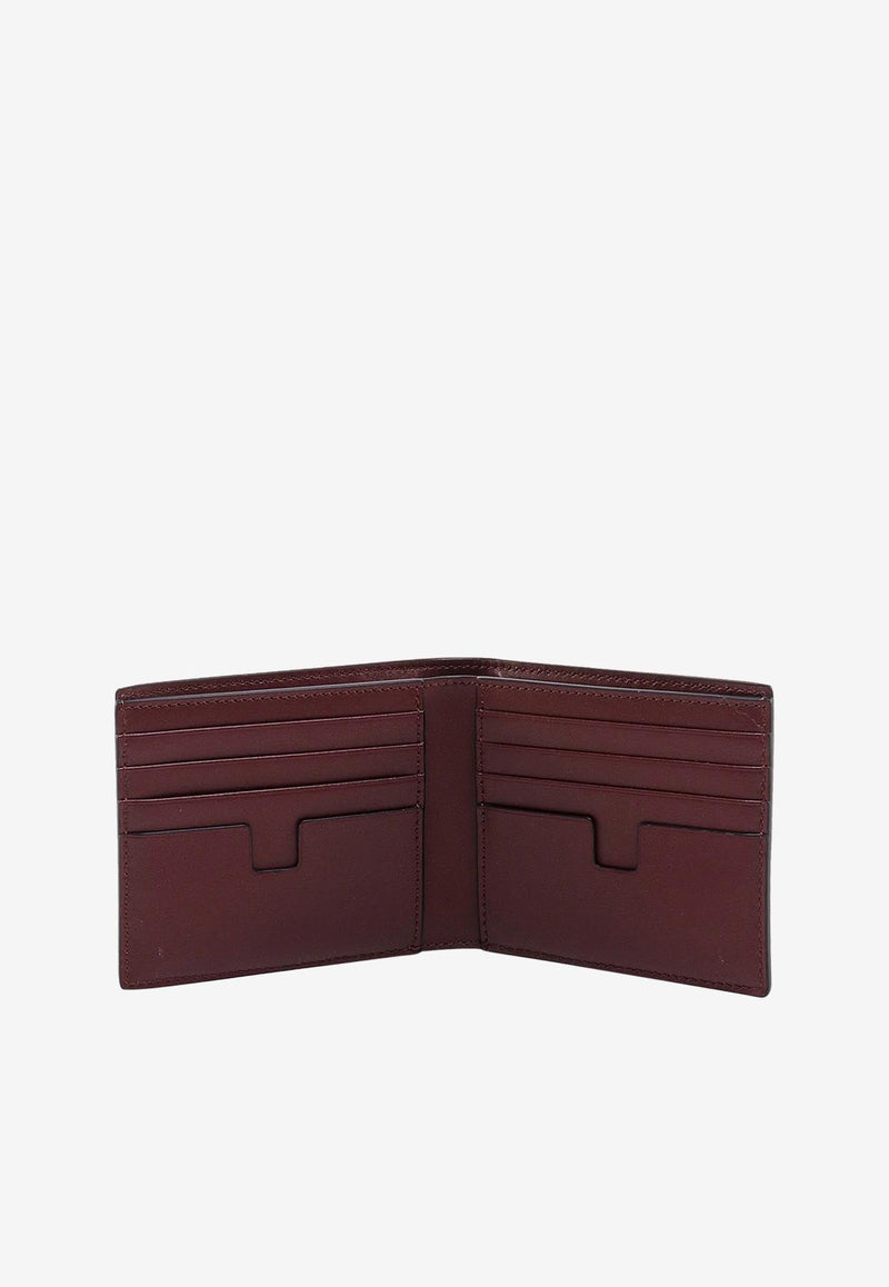 Logo Print Cardholder in Croc-Embossed Leather