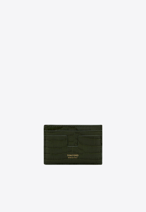 Lizard-Effect Leather Cardholder