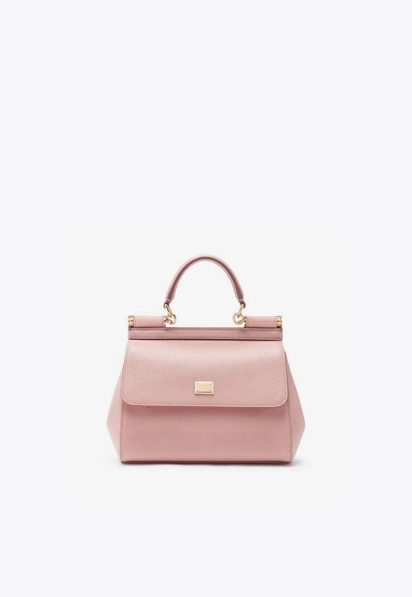 Medium Sicily Top Handle Bag in Dauphine Leather