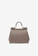 Large Sicily Top Handle Bag in Dauphine Leather