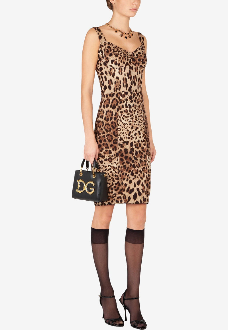 Leopard Print Silk Mini Dress