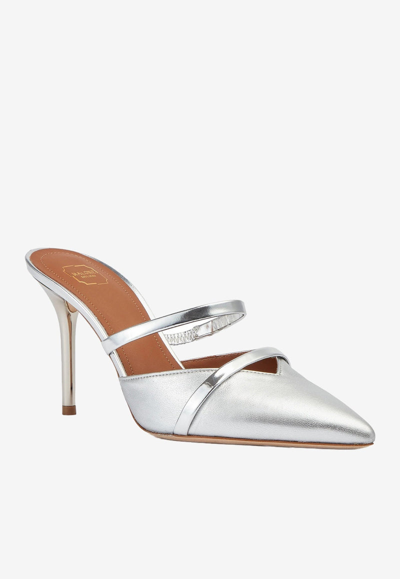 Frankie 85 Mules in Metallic Nappa Leather