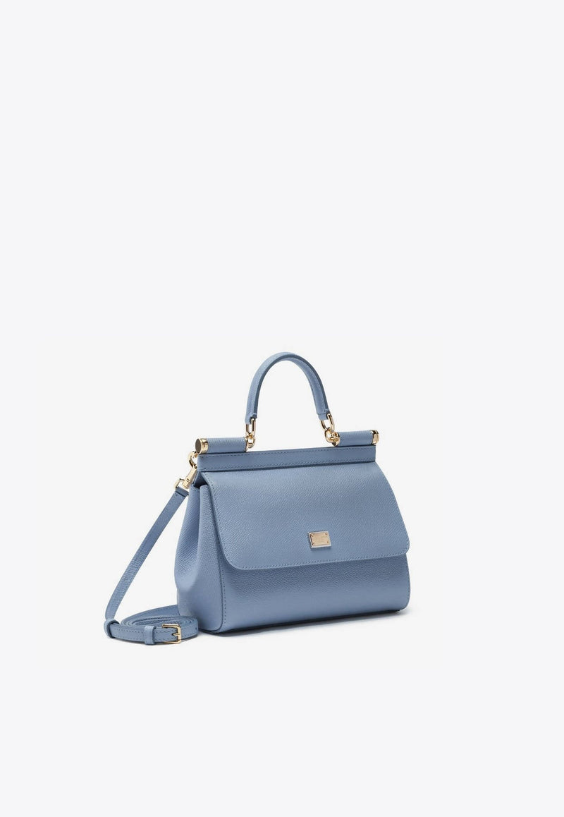 Medium Sicily Top Handle Bag in Dauphine Leather