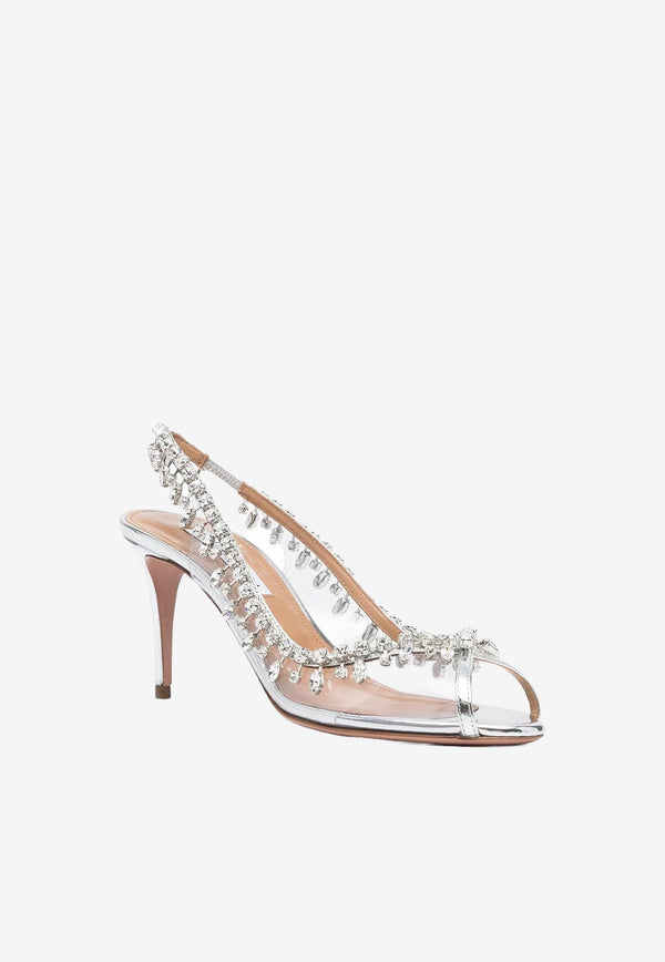 Temptation 75 Crystal-Embellished Slingback Sandals