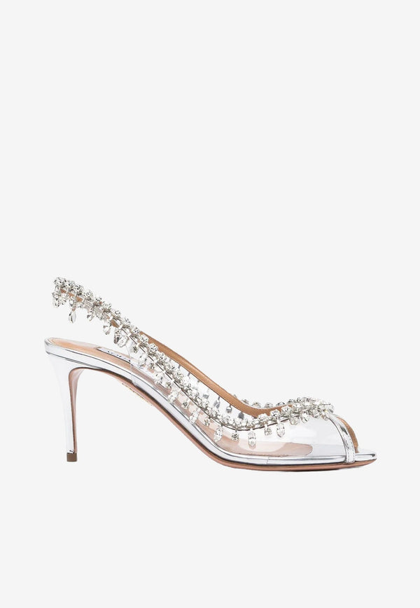 Temptation 75 Crystal-Embellished Slingback Sandals