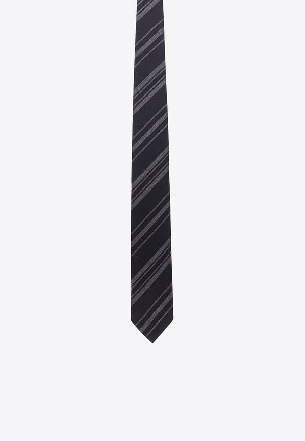Striped Wool-Blend Tie