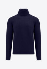 Long-Sleeved Turtleneck Wool Sweater