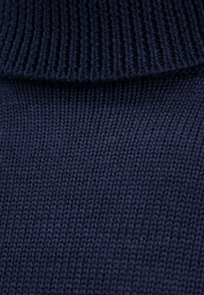 Long-Sleeved Turtleneck Wool Sweater