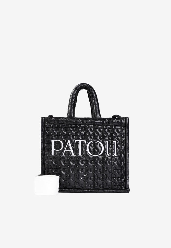 Small Quilted Nylon Logo Tote Bag