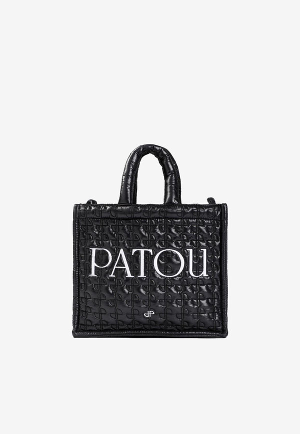 Small Quilted Nylon Logo Tote Bag